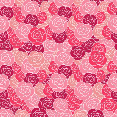Geometrik güller dikişsiz desen. Sevgililer Günü ve düğün geçmişi. Vektör illüstrasyonu. 
