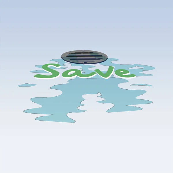 Eine Nahaufnahme Von Wasser Das Ein Abflussloch Läuft Mit Betont — Stockvektor