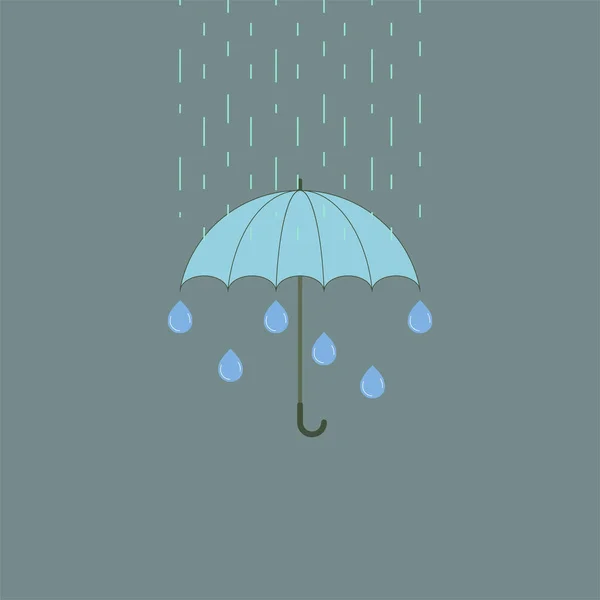 Дощ Парасолька Крапля Води Являють Собою Сезон Дощів Піктограма Погоди — стоковий вектор