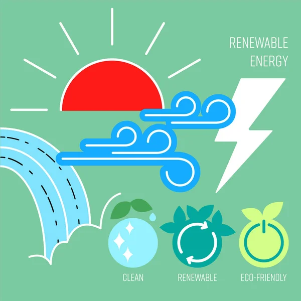 에너지원 친환경적 친환경적 에너지 일러스트 — 스톡 벡터