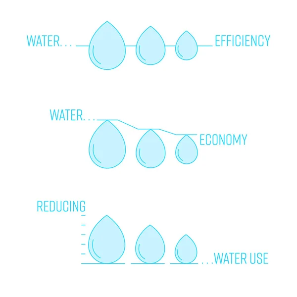 Использование Воды Инфографика Типографика Значок Символ Векторная Иллюстрация — стоковый вектор