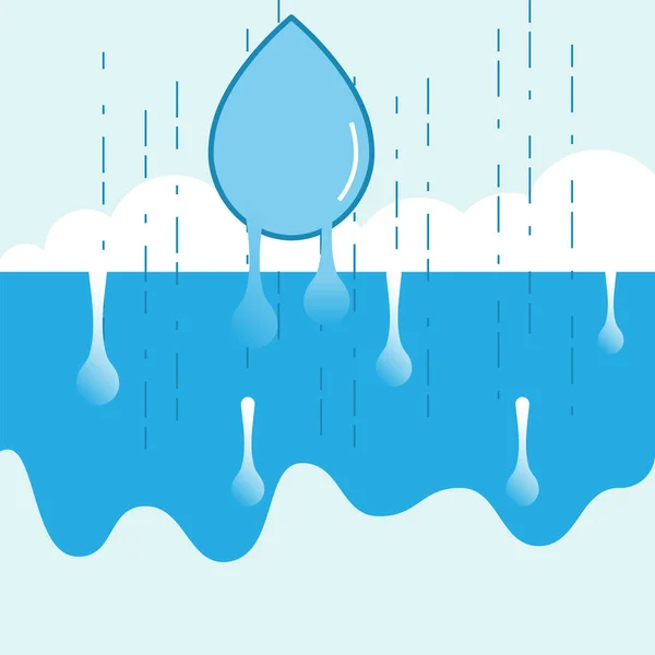 水資源の概念 水のメタファーの重要性 水のシンボルの値 ベクトルイラストアウトラインフラットデザインスタイル — ストックベクタ
