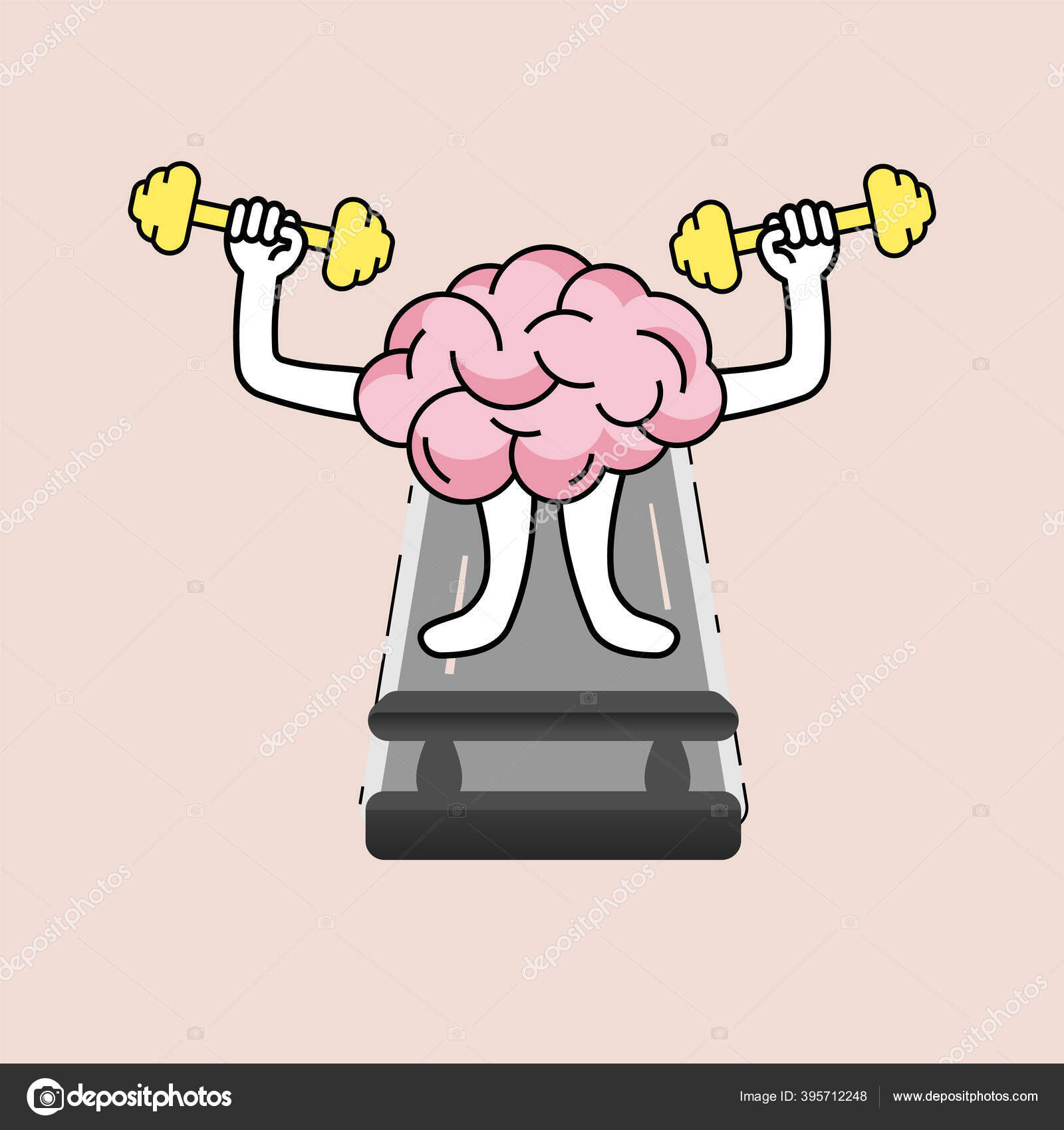 Levantar Pesas Detiene El Crecimiento Cerebro Dibujos Animados