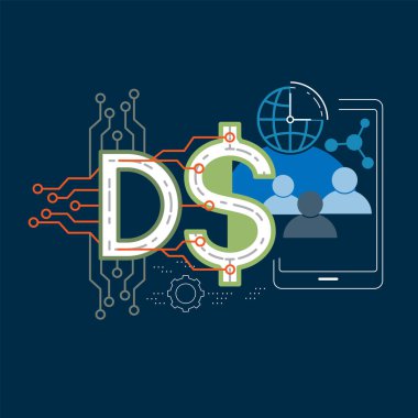 Dijital dolar her yerde, internet bağlantısı olan herkes tarafından her zaman kullanılabilir. Gelecekteki dijital para sembolü. vektör çizimi düz tasarım biçimi.