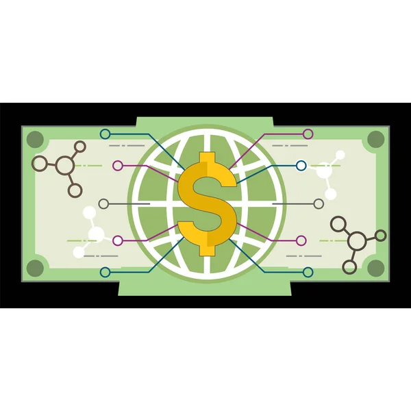 Dólar Digital Puede Utilizar Nivel Mundial Con Conexión Internet Futuro — Archivo Imágenes Vectoriales