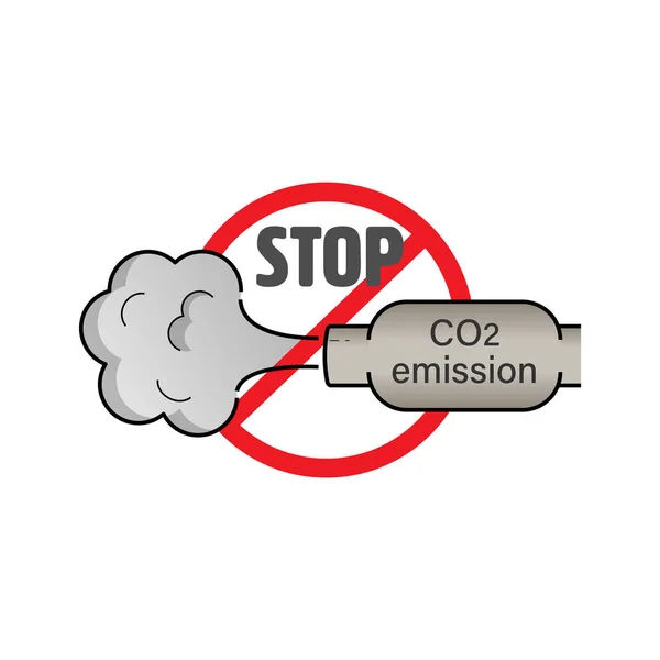 Detener Las Emisiones Co2 Reducción Dióxido Carbono Del Exhumado Automóviles — Archivo Imágenes Vectoriales