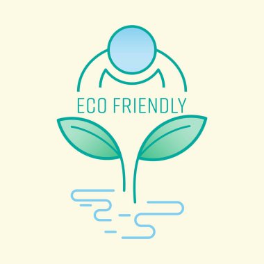 Doğal kaynakların kullanımı için insani bakım. Çevre dostu sembol. Vektör çizimi düz tasarım biçimi.