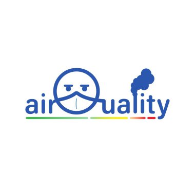 Hava kalitesinde tipografik tasarım. Vektör çizimi düz tasarım biçimi.