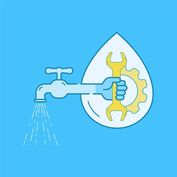Eficiência Hídrica Gestão Recursos Hídricos Para Otimizar Uso Desenho Ilustração — Vetor de Stock