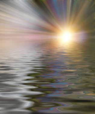 Soyut güzel yumuşak ve bulanık renkli yüzey su yansıma ve gökyüzü arka plan et kalınlığı ile yivli