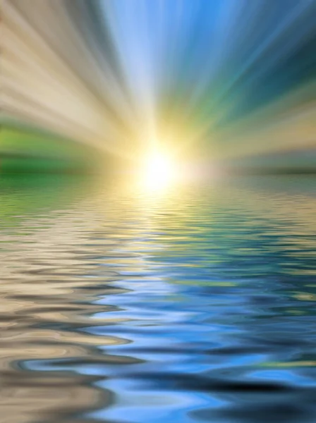 Abstracte Mooie Zachte Wazig Kleurrijke Oppervlak Water Golfde Reflectie Hemel — Stockfoto
