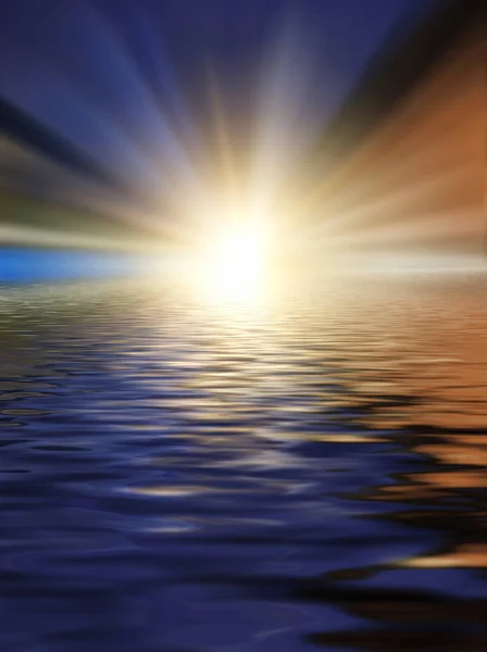 Abstract Beautiful Soft Blurred Colorful Surface Water Rippled Reflection Sky — Stock Photo, Image