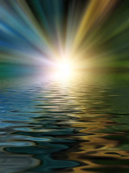 Abstract Beautiful Soft Blurred Colorful Surface Water Rippled Reflection Sky — Stock Photo, Image