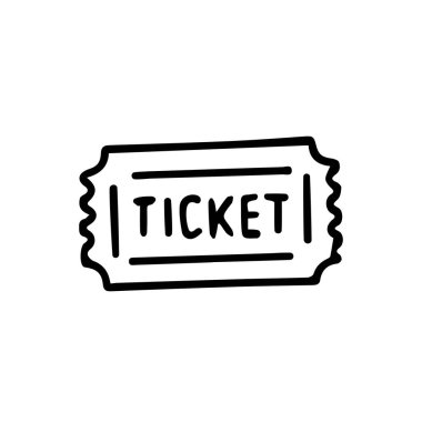 Basit Doodle Bilet Simgesi