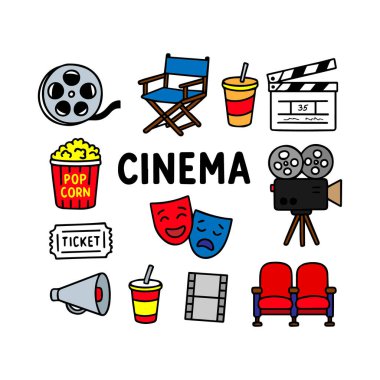 Çizgi film Sinema Simgesi Seti