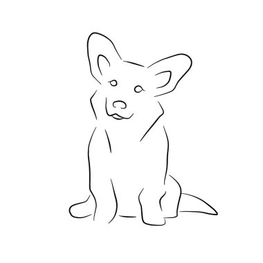 Basit Satır Sanat Köpeği Ayırılmış Simge