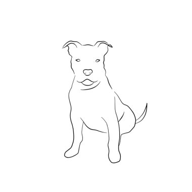 Şirin Basit Çizgi Sanat Köpeği Ayırılmış Simge