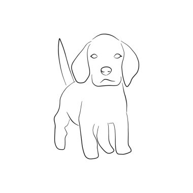 Şirin Çizgi Sanat Köpeği Simgeyi İzole Etti