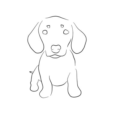 Çizgi Sanat Köpeği Simgeyi İzole Etti