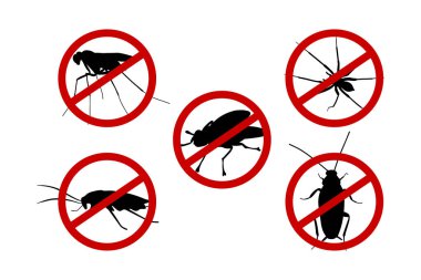 Böcek Kontrol Simgesi Ayarlandı. Yasak Böcekler.