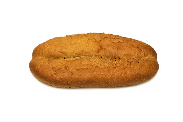 Top Widok Świeżego Chleba Izolowane Białym Tle — Zdjęcie stockowe