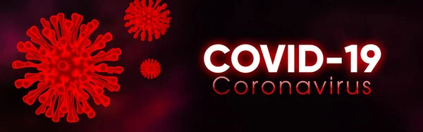 Covid Coronavirus Banner Illustration Coronavirus Pandemic Warning Concept — Stock Photo, Image