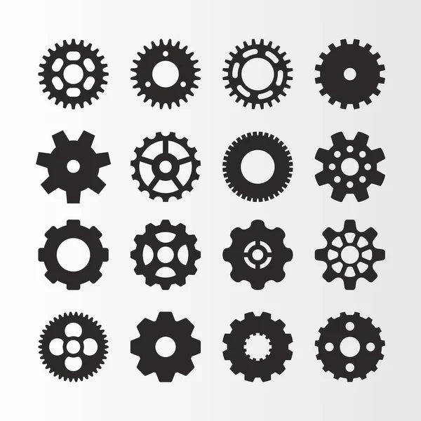 Circle Gears Vector Icons Set Gearwheel Icon Industrial Element Illustration — Stock Vector