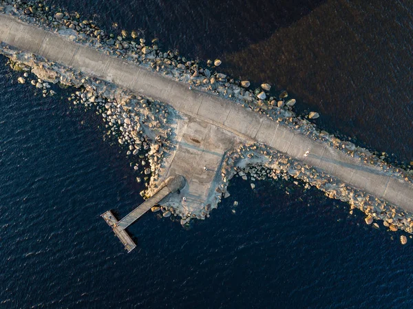 Imagem Drone Vista Aérea Por Sol Mar Pelas Portas Mar — Fotografia de Stock