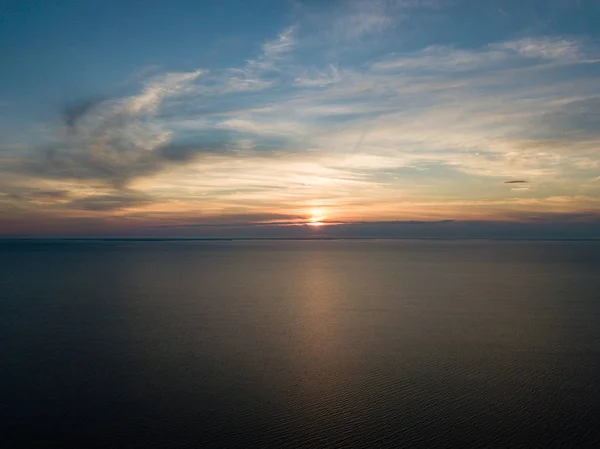 Drone Зображення Пташиного Польоту Схід Сонця Над Островів Балтійського Моря — стокове фото