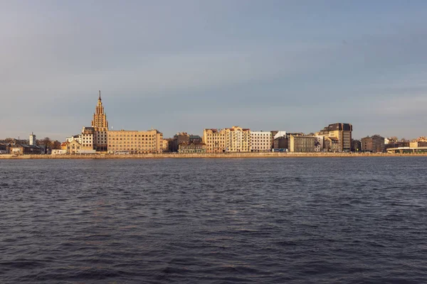 Panorama Cidade Riga Outono Com Pontes Rio Daugava Frente — Fotografia de Stock