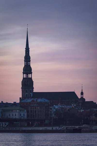 Panorama Cidade Riga Outono Com Pontes Rio Daugava Frente — Fotografia de Stock