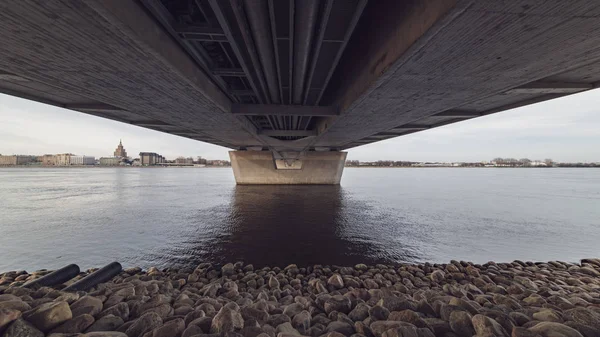 Riga Stad Panorama Het Najaar Met Bruggen Rivier Daugava Vooraan — Stockfoto