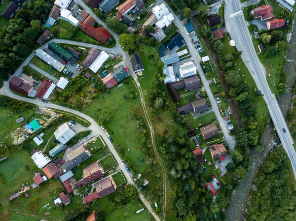 Drone Image Aerial View Rural Mountain Area Slovakia Villages Zuberec — Stock Photo, Image