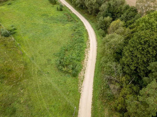Изображение Дрона Воздушный Вид Сельской Местности Полями Лесами Пасмурный Весенний — стоковое фото