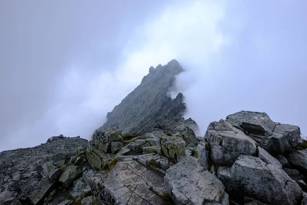 Rocky Sharp Mountain Tops Tatra Mountains Slovakia Clouds Mist Rain — Stock Photo, Image
