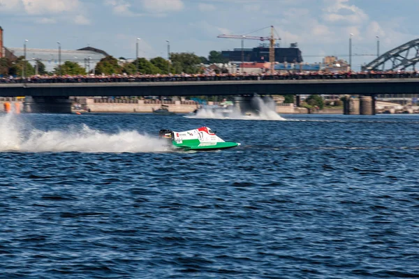 Ryga Łotwa Sierpnia 2007 Mistrzostwa Łodzi Rzeki Rzeki Daugava Łodzie — Zdjęcie stockowe