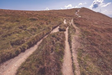 Hiking trail Tatra, Slovakya, dağın zirvesinde