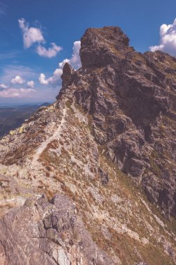 Hiking trail Tatra, Slovakya, dağın zirvesinde