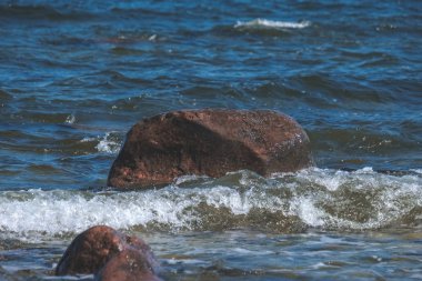 kayalık deniz plaj ve gündüz, açık mavi gökyüzü
