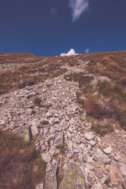 Hiking trail Tatra, Slovakya, dağın zirvesinde