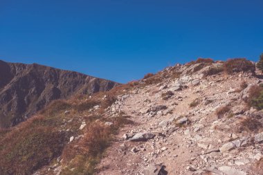 Hiking trail Tatra, Slovakya, dağın zirvesinde