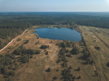 alanları ve Orman Gölü ile kırsal bölgenin havadan görünümü