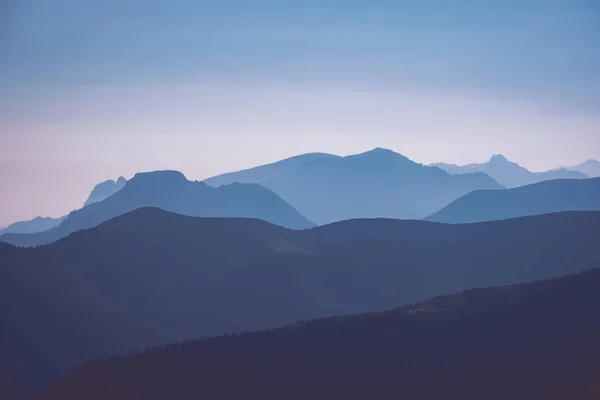 Покриті Восени Туман Гірських Вершин Західні Карпати — стокове фото