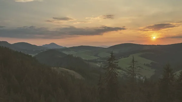 Nádherný Západ Slunce Horách Tatra Slovensko — Stock fotografie