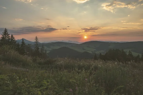 Beautiful Sunset Mountains Tatra Slovakia — Stock Photo, Image