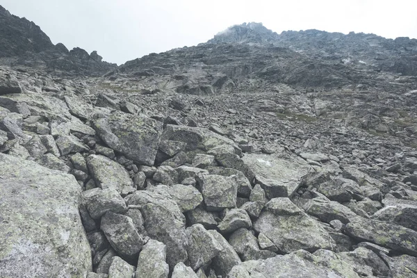 Rocky Гострі Гірських Вершин Татри Словаччини Хмар Туману — стокове фото