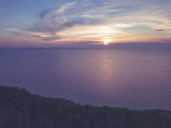 Letecký Pohled Východ Slunce Nad Ostrovy Baltském Moři Hiiumaa — Stock fotografie