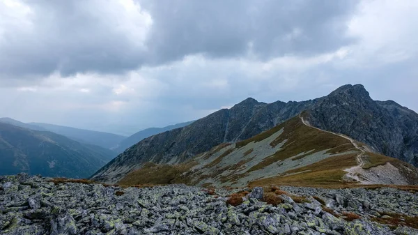 Bergpanorama Vom Gipfel Des Banikov Gipfels Der Slowakischen Tatra Mit — Stockfoto