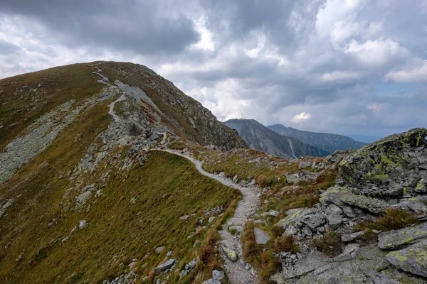 Bergspanorama Från Toppen Banikov Topp Slovakiska Tatra Mountains Med Steniga — Stockfoto