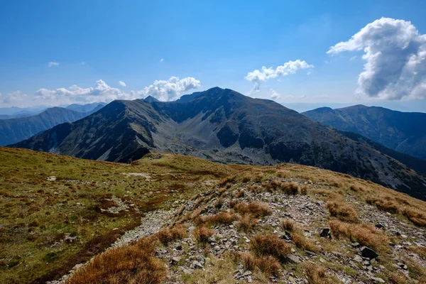Cime Rocciose Con Sentieri Escursionistici Autunno Slovacco Tatra Carpazi Occidentali — Foto Stock